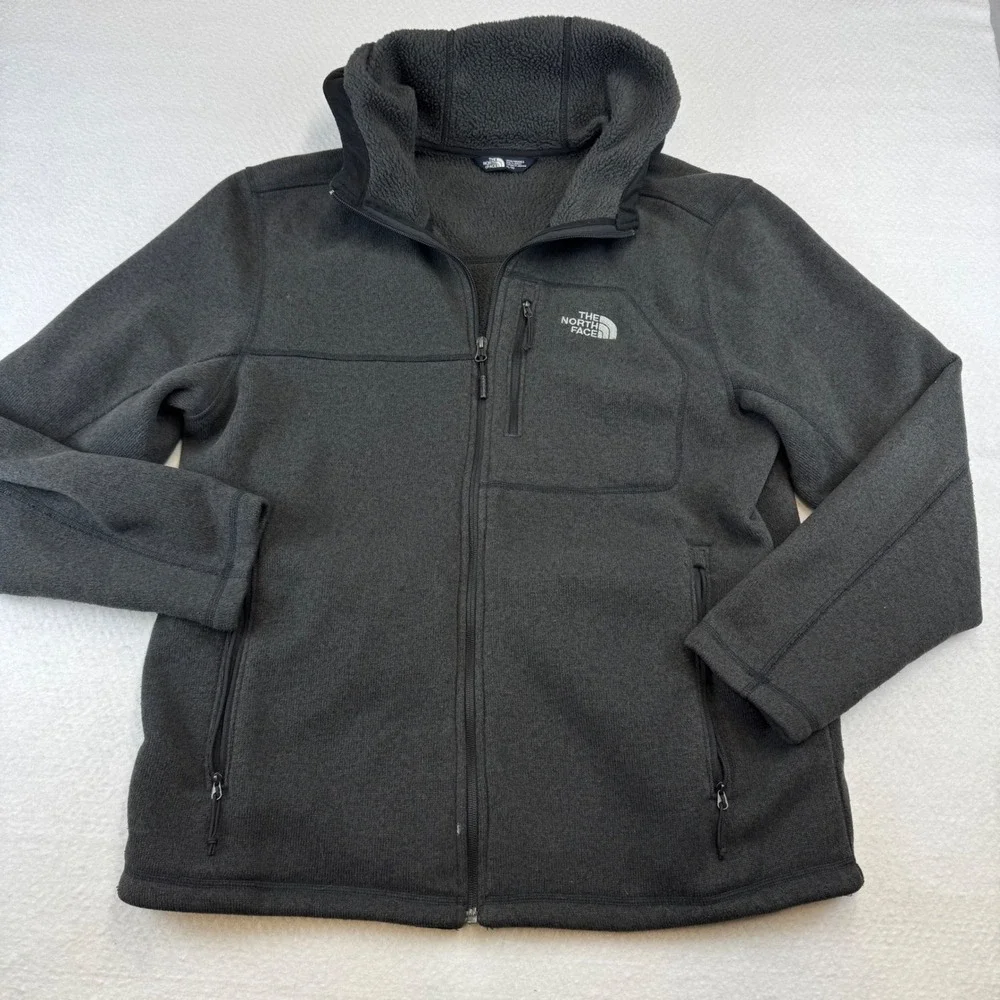 The North Face Jacket Mens XL Grey Gordon Lyons Full Zip Hoodie Sweater Fleece